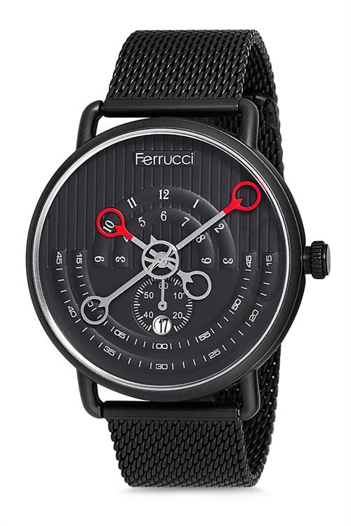 Ferrucci erkek siyah renk hsarılı kordon 2 yıl garantili kol saati | ÇAKIR  E-TİCARET