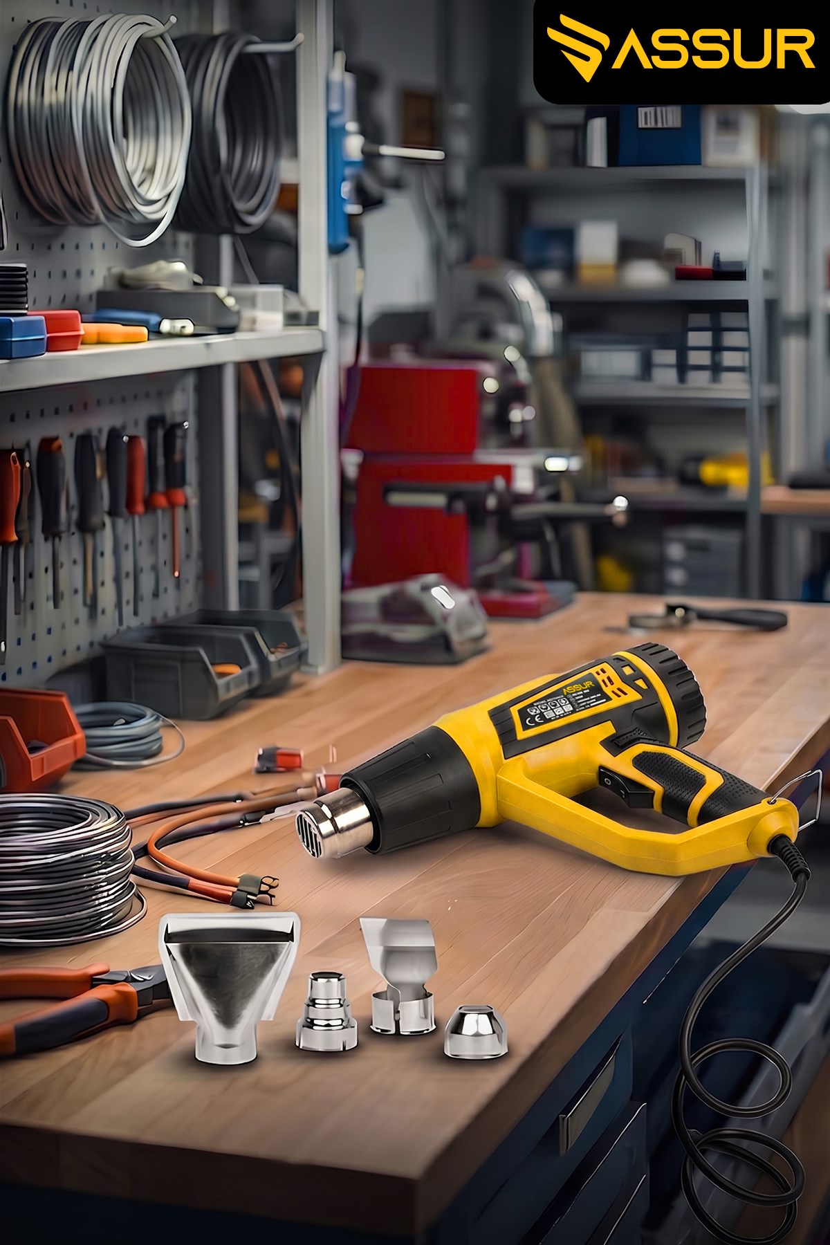 2000 Watt 2 Kademeli 4 Başlıklı Sıcak Hava Tabancası