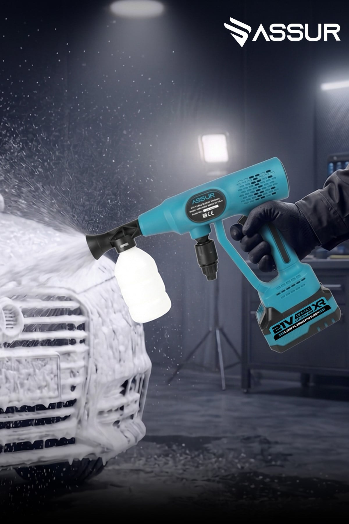 ASSUR 21V Çift Akülü 1500 mAh Yüksek Basınçlı Oto Yıkama Makinesi