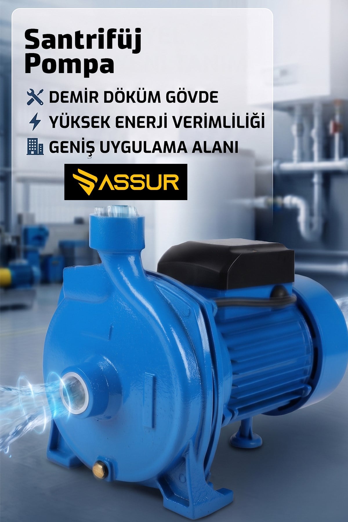 29m Basınç Yüksekliği 1 Hp Bakır Sargı Elektrikli Santrifüj Pompa Su Motoru