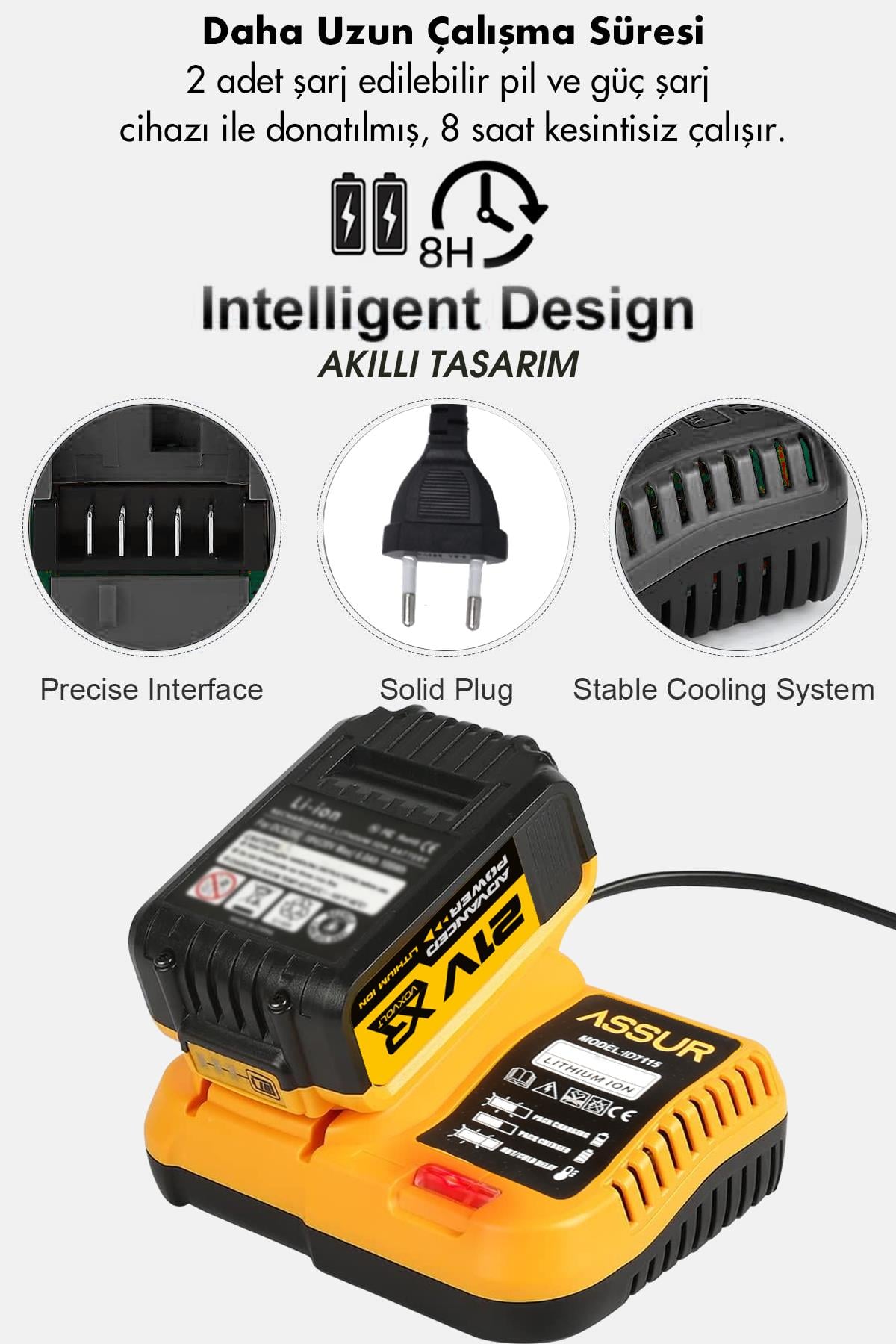 Assur 800 NM TORKLU 32 PARÇA 21V ÇİFT AKÜLÜ 1/2 ŞARJLI SOMUN SIKMA SÖKME MAKİNESİ