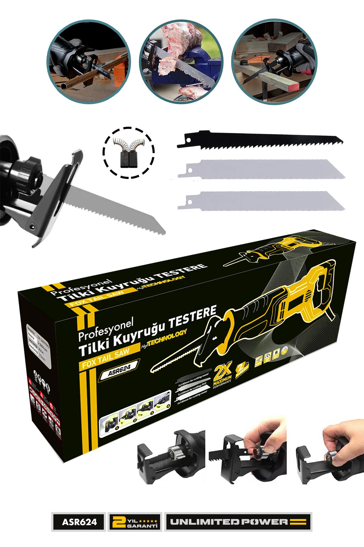 ASSUR 750W Bakır Sargılı 6 Kademe 3 Bıçaklı Devir Ayarlı Tilki Kuyruğu Testere Kemik Kesme Makinesi