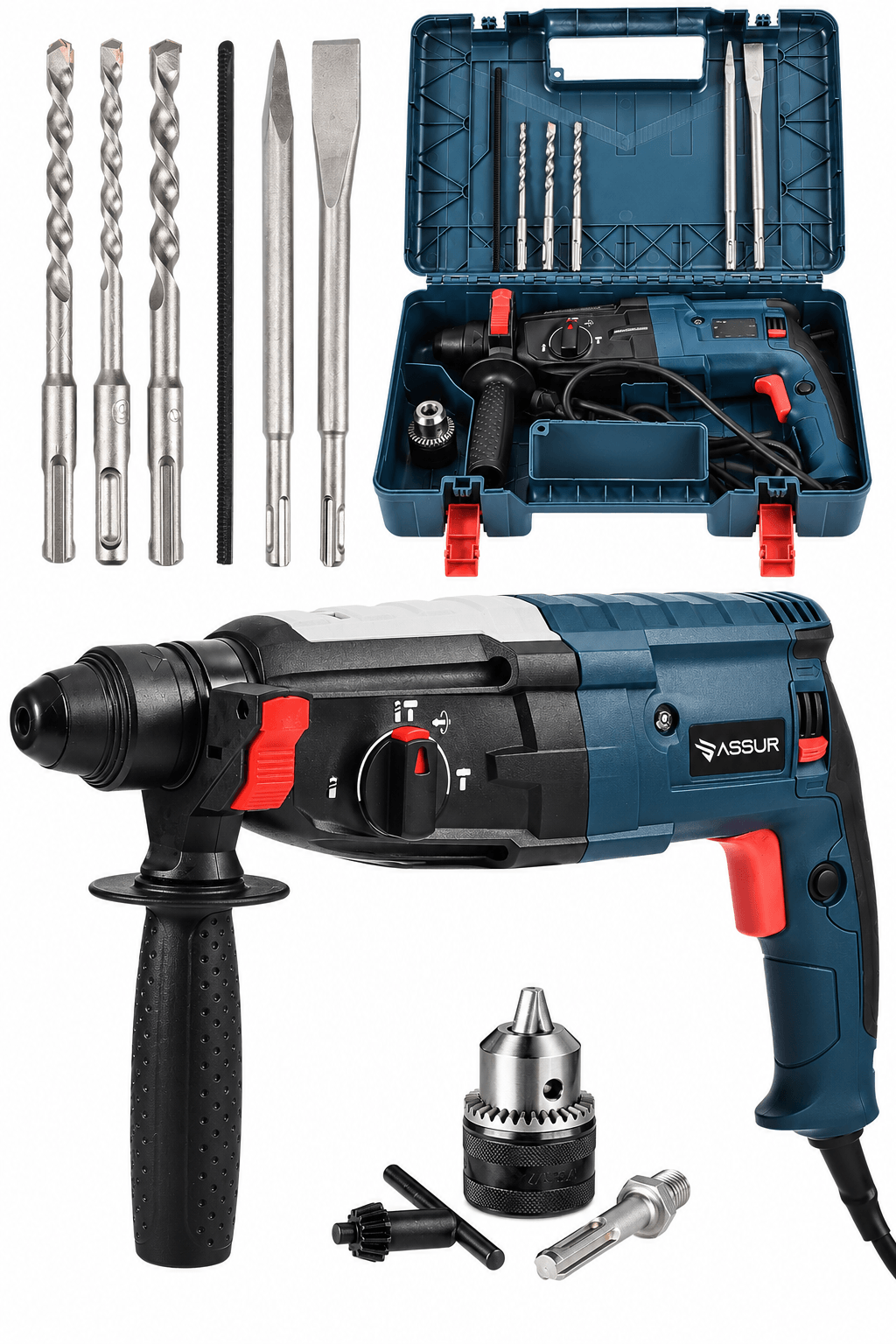 Assur 850W Metal Şanzıman Darbeli Matkap Kırıcı Delici Hilti 2-28mm