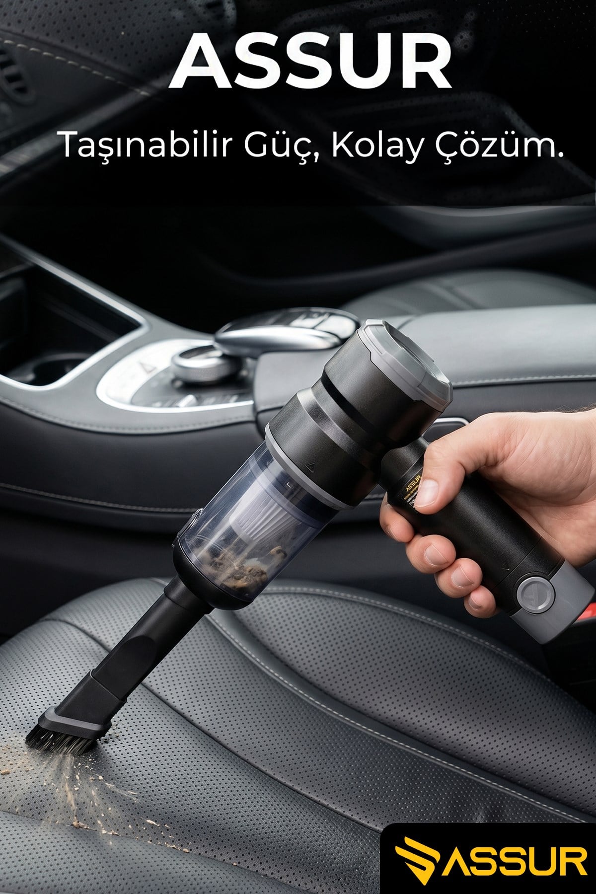 ASSUR 7.2V Type-C Şarjlı Üflemeli Mini Araç Süpürgesi