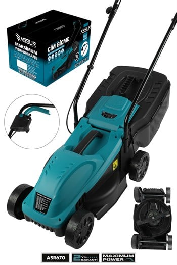 1200W 30L Toplama Torbalı Elektrikli Çim Biçme Makinesi