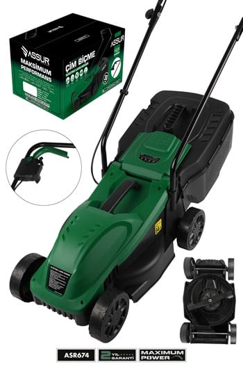1200W 30L Toplama Torbalı Elektrikli Çim Biçme Makinesi