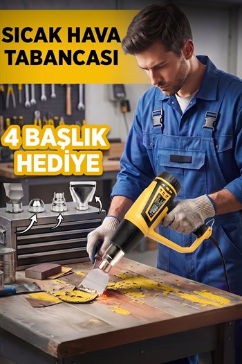 2000 Watt 2 Kademeli 4 Başlıklı Sıcak Hava Tabancası