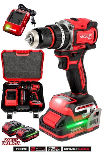 21V Pro Seri Kömürsüz Çift Akülü Metal Şanzıman Led Işıklı Taşıma Çantalı Şarjlı Darbeli Matkap