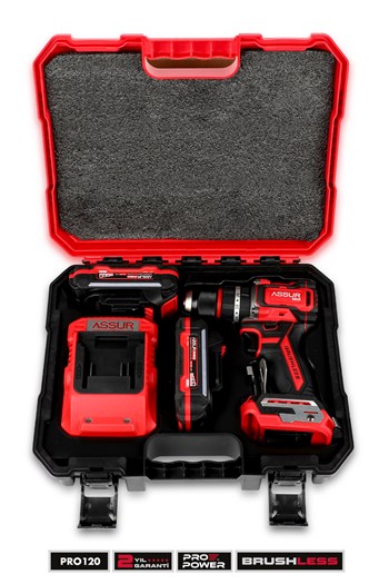 21V Pro Seri Kömürsüz Çift Akülü Metal Şanzıman Led Işıklı Taşıma Çantalı Şarjlı Darbeli Matkap