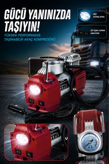 Assur 12v Çakmaklık Girişli 150 psi Mini Hava Kompresörü