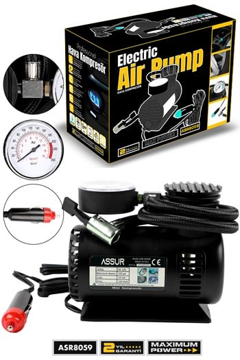 Assur 12v Çakmaklık Girişli 250 psi Mini Hava Kompresörü