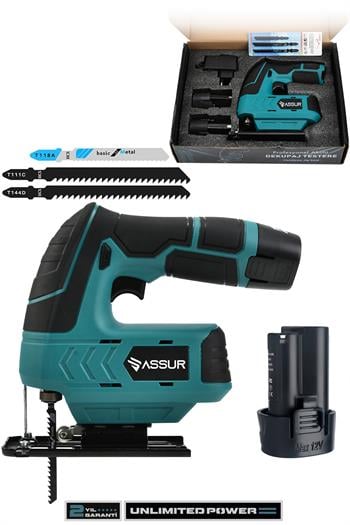 Assur 12V Çift Akülü Şarjlı Dekupaj Testere Makinesi