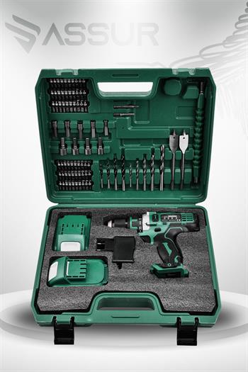 Assur 12V Çift Akülü Şarjlı Matkap Metal Şanzıman Akülü Vidalama