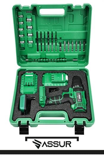 Assur 12V Çift Akülü Bakır Sargı Metal Şanzıman Şarjlı Matkap Akülü Vidalama