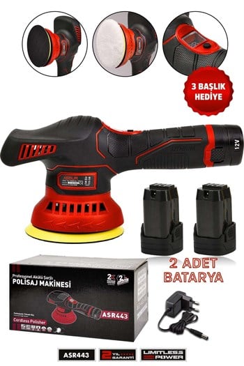 Assur 12V Orbital 6 Kademli Cila Pasta Parlatma Polisaj Makinesi