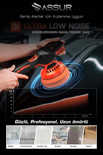 Assur 12V Orbital 6 Kademli Cila Pasta Parlatma Polisaj Makinesi