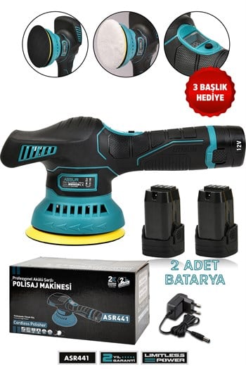 Assur 12V Orbital 6 Kademeli Pasta Cila Kaporta Parlatma Şarjlı Polisaj Makinesi