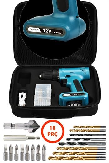 Assur 12V Type-C USB Şarjlı Matkap Dahili Batarya Akülü Vidalama