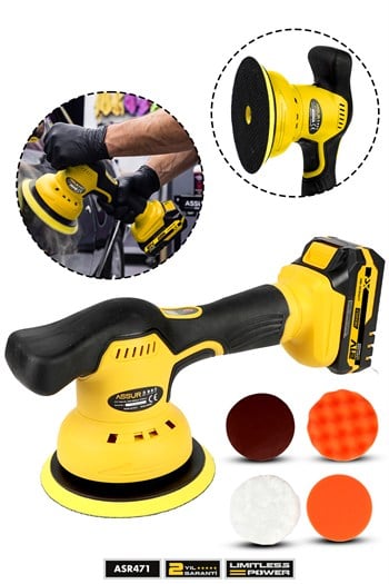 ASSUR 21V 150 mm Akülü Polisaj Makinesi – Oto Pasta Cila ve Zımpara Makinesi