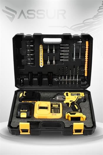 Assur 800 NM TORKLU 32 PARÇA 21V ÇİFT AKÜLÜ 1/2 ŞARJLI SOMUN SIKMA SÖKME MAKİNESİ