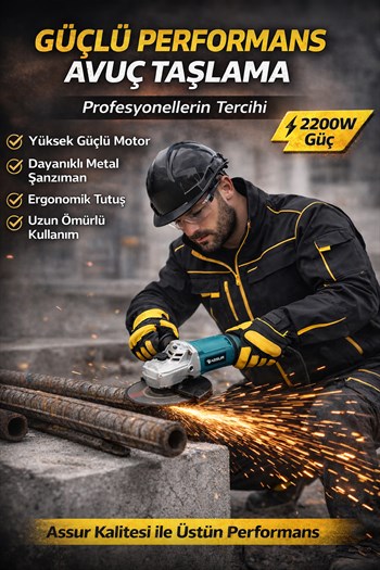 ASSUR 2200W 230 MM DÖNER TETİKLİ SPİRAL TAŞLAMA MAKİNESİ
