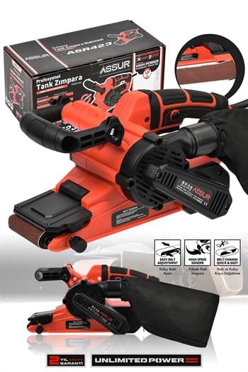 Assur 900W Elektrikli Vakumlu Tozsuz Cila Özellikli Tank Zımpara Makinesi