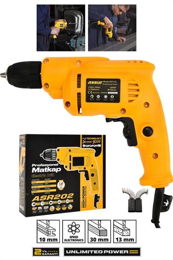 ASSUR 580W Metal Şanzıman 10mm Mandren Elektrikli Matkap