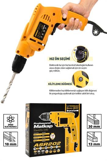 ASSUR 580W Metal Şanzıman 10mm Mandren Elektrikli Matkap
