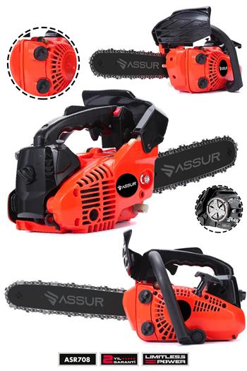 ASSUR 900W 25cc Mini Benzinli Testere Ağaç Odun Dal Budama Kesme Testeresi Hızar Motoru