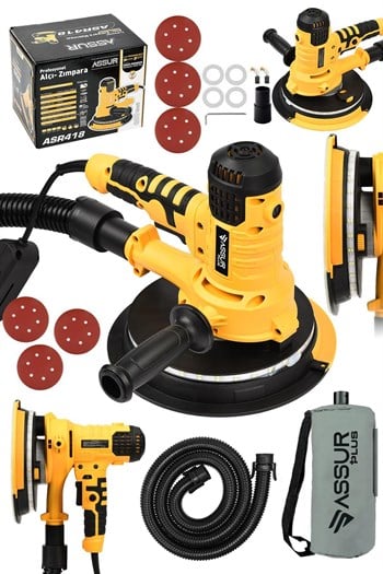 Assur 360Ledli 850W Pro Alçıpan Zımpara Makinası Toz Emmeli
