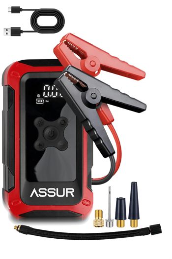 ASSUR 4'ü 1 Arada Akü Takviye Cihazı, Hava Kompresörü, Powerbank ve LED Fener