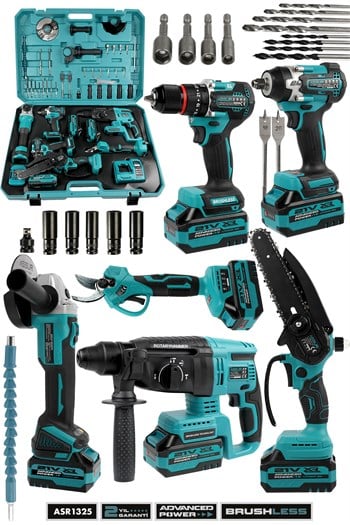 Assur 6'lı Set 21V Matkap Somun Sıkma Makas Testere Taşlama Kırıcı Delici Hilti