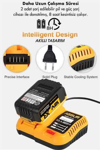 Assur Profesyonel 12V Çift Akülü 12 Köşe 360° Lazer Hizalama & Akülü Vidalama Set