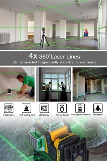 Assur Profesyonel 12V Çift Akülü 12 Köşe 360° Lazer Hizalama & Akülü Vidalama Set