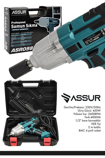 Assur 400 W Elektrikli Somun Sıkma Sökme Makinesi 400 NM Tork 1/2 Başlık