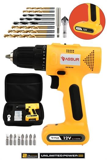 Assur Plus 12V Usb Şarjlı Matkap Vidalama Dahili Batarya