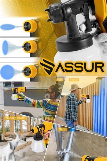 Assur Plus 21V Çift Akülü 300 Mm Vernik Sprey Boya Püskürtme Makinesi