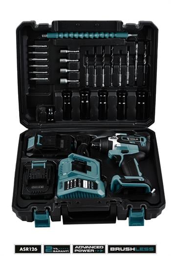 Assur 450 NM TORKLU 21V ÇİFT AKÜLÜ 10 PİLLİ KÖMÜRSÜZ 1/2 MAVİ SOMUN SIKMA SÖKME MAKİNESİ