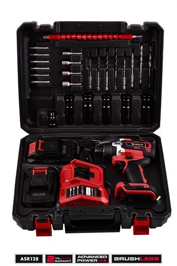 ASSUR 450 NM TORKLU 21V ÇİFT AKÜLÜ 10 PİLLİ KÖMÜRSÜZ 1/2 KIRMIZI SOMUN SIKMA SÖKME MAKİNESİ