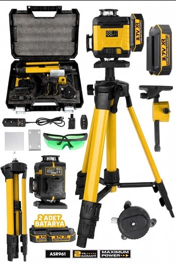 Assur Profesyonel 360° 16 Köşe Otomatik Hizalama Tripod'lu Lazer Metre Hizalama