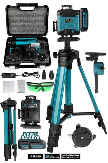 Assur Profesyonel 360° 16 Köşe Otomatik Hizalama Tripod'lu Lazer Metre Hizalama