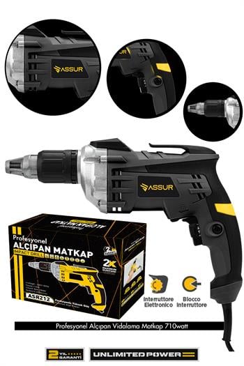 710W 90 Nm Darbeli Alçıpan Vida Tabancası Profesyonel Sarı Vidalama Makinesi
