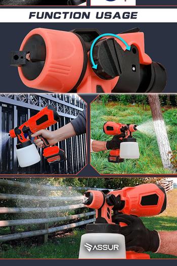 Assur Profesyonel 21V Çift Akülü 300 Mm Vernik Sprey Boya Püskürtme Makinesi