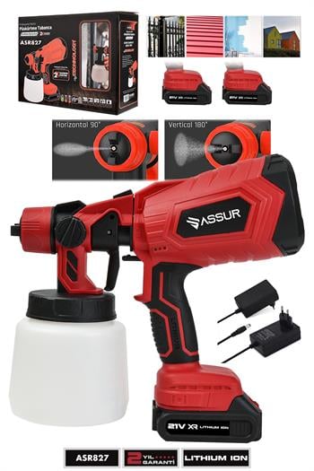 Assur Profesyonel 21V Çift Akülü 300 Mm Vernik Sprey Boya Püskürtme Makinesi