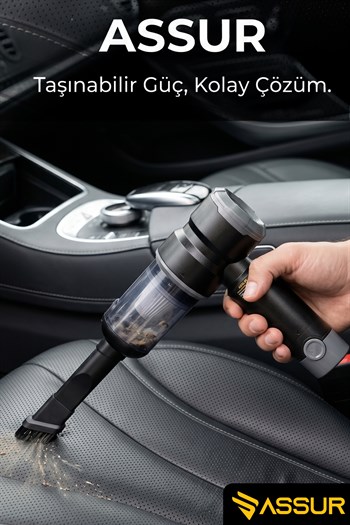 ASSUR 7.2V Type-C Şarjlı Üflemeli Mini Araç Süpürgesi