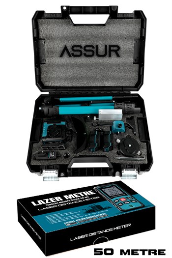 Lazer Metre + 360° 16 Köşe Otomatik Hizalama Tripodlu Lazer Metre Hizalama