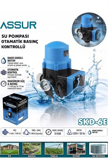 SKD-6E 1.1 kW 10 Bar 220V Su Pompası Otomatik Basınç Kontrol Cihazı