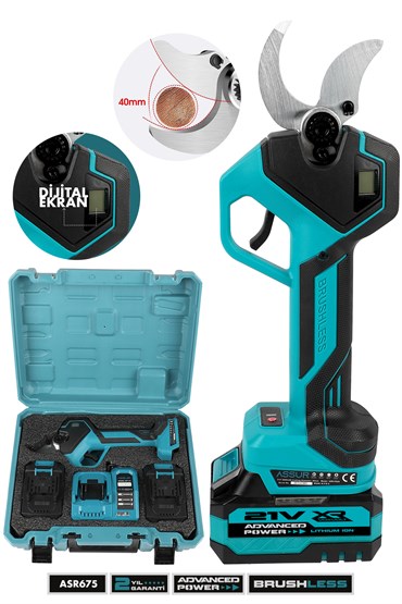 ASSUR 21V Çift Akülü 40 mm Ağaç Odun Dal Kesme Makinesı Şarjlı Dijital