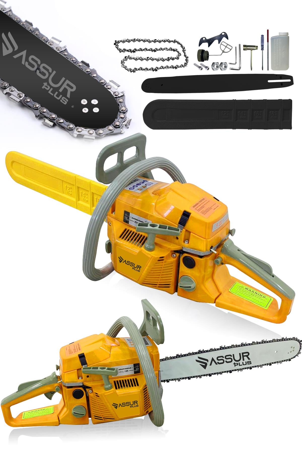 さとさん Assur 52 Cc Benzinli Ağaç Odun Dal Kesme 45 Cm Testere