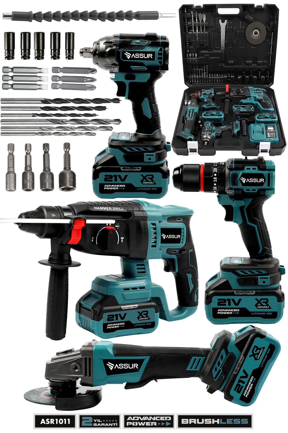 Assur Profesyonel 21V Akülü Matkap & Taşlama & Kırıcı Delici Hilti